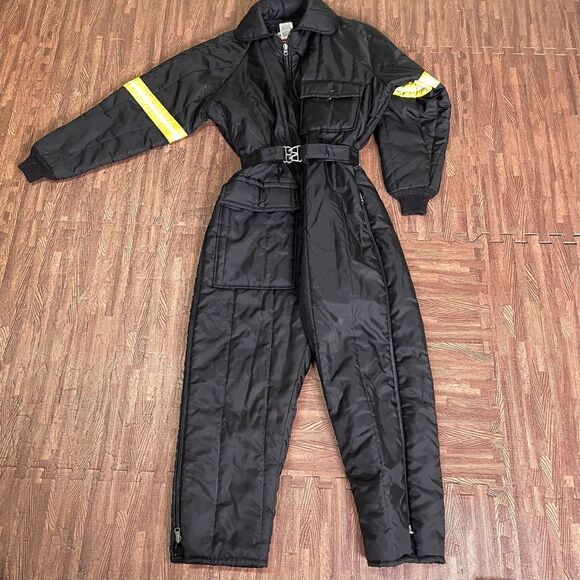 Vintage JC Penney Snowmobile Winter Snow‎ Suit Unisex Black Mens Size Medium - Picture 1 of 8